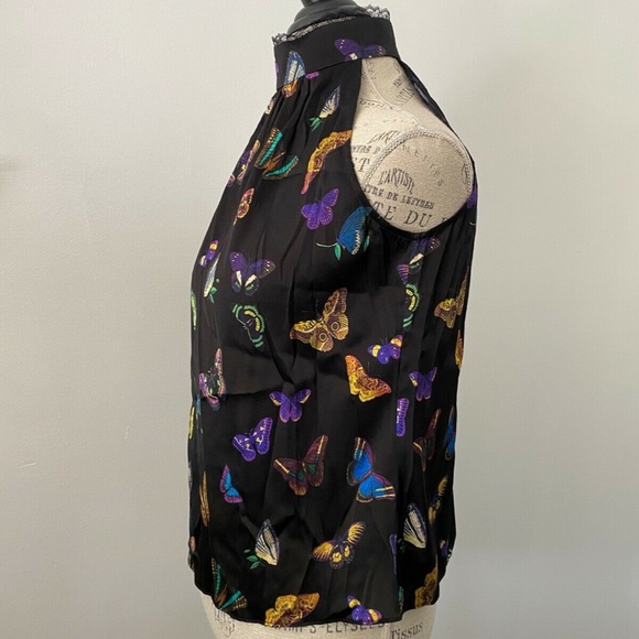 Generation Kristy Butterfly Halter Silk Blouse Sleeveless High Neck NWT $215 - Picture 3 of 7